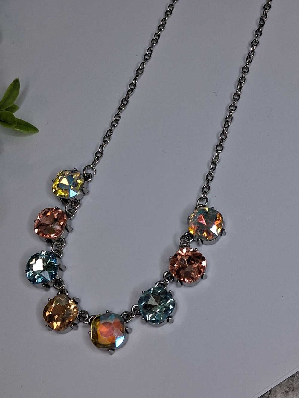 Iridescent Multicolor Statement Necklace